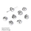 Polished silver irregular CCB plastic spacer beads 11x11mm for DIY jewelry making - Irregular Beads / 11x11mm (20 Pieces/Pack) / Silver