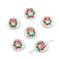 DIY Christmas wreath beads set of 6 glass beads for handmade bracelet jewelry making - Wreath Bead (#18) / 1 Piece