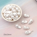 Barocke ABS-Perlen in glänzendem Weiß für DIY-Schmuckherstellung Größe 23x13mm - Flaschenkürbis Unregelmäßige Künstliche Perle (Flaschenkürbis)