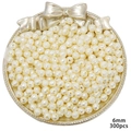 Vintage style 6mm cream white acrylic rose embossed imitation pearl beads for DIY jewelry - 6mm (30g/Pack) / Pearl Cream