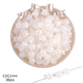 Iridiserende 11mm stervormige acryl kralen met aurora effect, 38 stuks voor DIY sieraden - Dikke Ster / 11x11mm (20g/Verpakking ca. 38st) / Beige