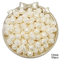 Vintage style 12mm cream acrylic rose flower pearl beads for DIY jewelry making 55pcs - 12mm (30g/Pack) / Pearl Cream