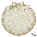 Vintage white acrylic rose flower beads 12mm 55pcs for DIY jewelry making accessories - 12mm (30g/Pack) / Pearl White