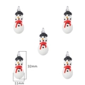 Handgemaakte glazen sneeuwpop hanger 32x11mm voor DIY kerstsieraden maken - Hanggat Zwarte Hoed Sneeuwpop