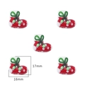 Perlina fai-da-te a forma di stivale rosso a pois con fiocco verde per braccialetti - Apertura circa 2mm (1 Pezzo/Confezione) / Calza natalizia