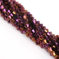 6mm bicone glass crystal beads with purple-gold gradient finish for jewelry making - 6mm 1 String/Pack (Approx. 40-45 Beads) / Purple Plated