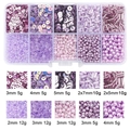 DIY jewelry kit featuring purple sequins and glass beads in a 15-grid storage box - Light Purple Series (10 Grid Box)