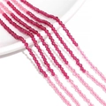 Facettierte 2mm Glasperlen mit dunkelrotem bis rosa Farbverlauf für DIY Schmuck - Rosenrot (Klein)