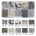 10-compartment storage box with silver glass beads and tube beads for DIY jewelry - Silver Series (10 Grid Box)