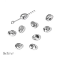 Silver 9x7mm irregular pebble-shaped CCB plastic spacer beads for DIY jewelry making - Style #01 / 50 Pieces/Pack (9x7mm) / Silver