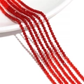 Stränge aus 2mm facettierten hellroten Glaskristallperlen für DIY-Schmuckherstellung - Rot (Klein)