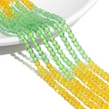 Glasperlen in Grün und Gelb mit Facettenschliff für DIY-Schmuckherstellung, 2mm Größe - Gelbgrün (Groß)