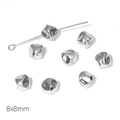 Irregular silver CCB spacer beads 8x8mm with through-hole for DIY jewelry making - Style #05 / 50 Pieces/Pack (8x8mm) / Silver
