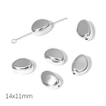 Polished silver irregular oval CCB spacer beads for DIY jewelry making 14x11mm - Style #10 / 20 Pieces/Pack (14x11mm) / Silver