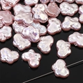 Baroque style pearlescent pink cloud beads for DIY jewelry making and handmade crafts - Butterfly (Straight Hole) / Aperture approx 0.8mm, 2 Pcs/Pack / Pink