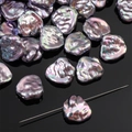 Iridescent purple baroque faux pearl beads with metallic luster for jewelry making - Irregular (Straight Hole) / Aperture approx 0.8mm, 2 Pcs/Pack / Purple