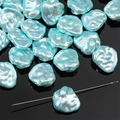 Baroque style light blue iridescent loose beads for DIY handmade jewelry making - Irregular (Straight Hole) / Aperture approx 0.8mm, 2 Pcs/Pack / Blue