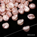 Pink irregular baroque pearls for DIY jewelry making, 9x11mm loose beads with high luster - Irregular Starfruit / 9X11mm, Aperture approx 0.8mm, 2 Pcs/Pack / Phantom Pink