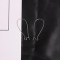 Polished silver French hook earrings for DIY jewelry making and metal craft accessories - 16x38mm (100 Pieces/Pack) / White Gold