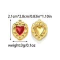 Detaillierte Ansicht des 2,1 cm Vintage-Herzanhängers mit Emaille und Hohlmuster - Hohl Herz Rollwerk Design (TP2063-02)