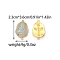 Vue détaillée montrant les dimensions des pendentifs vintage en acier et zircon tournesol - Style Relief de la Madone (TP2171-03)