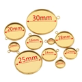 Bases de colgante redondas de acero dorado para joyas DIY de 6mm a 30mm - Diámetro Interior 6mm / Dorado