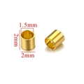 Golden 18K plated stainless steel crimp beads for DIY jewelry, size 2mm x 2mm - 2mm / Gold
