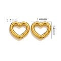Vue macro de boucles à ressort coeur dorées, diamètre 14mm et épaisseur 2.5mm - Cœur 14mm / Or