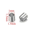 Silver 18K gold plated stainless steel crimp beads for DIY jewelry making 1.5mm size - 1.5mm / Steel