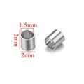 Zilveren 18K vergulde roestvrijstalen knijpkralen met 1.5mm binnendiameter voor DIY - 2mm / Staalkleur