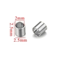 Zilveren roestvrijstalen knijpkralen van 2 mm voor het zelf maken van sieraden - 2.5mm / Staalkleur