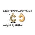 Detail of crystal paved and polished gold letter C pendants for DIY jewelry crafting - Letter C (TZ-TP1745-02)