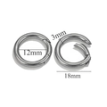 Polished silver stainless steel round spring clasp for DIY jewelry making 18mm - Round 18mm / Steel