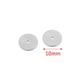 Polished silver 18K gold-plated spacer bead 10mm flat round metal jewelry part - 10mm / Steel