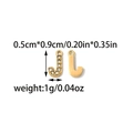Vorder- und Rückseite des Buchstaben J Anhängers mit Kristall und Maßen 0,5cm x 0,9cm - Buchstabe J (TZ-TP1752-02)