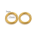 Golden stainless steel round spring ring clasps 12mm inner diameter and 3mm thickness - Round 20mm / Gold