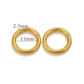 Lot de deux anneaux à ressort dorés 11mm en acier pour bijoux et sacs DIY - Rond 16mm / Or