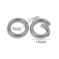 Anneau ressort en acier inoxydable argent 14mm boucle ronde pour bijoux et DIY - Rond 14mm / Acier