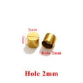 Golden stainless steel end caps for DIY jewelry, size 3x5mm with a 2mm hole - Inner 2mm / Gold