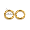 Anneaux à ressort ronds dorés pour bijoux et sacs DIY, épaisseur 2,5mm, diamètre 9mm - Rond 14mm / Or