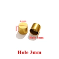 Golden stainless steel end caps for DIY jewelry, 4x5mm cylinder connectors with 3mm hole - Inner 3mm / Gold