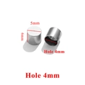 Silver stainless steel end caps for DIY jewelry making with 4mm hole and 5mm diameter - Inner 4mm / Steel