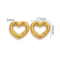 Boucle anneau ressort cœur doré 17mm x 16mm pour sacs et création de bijoux - Cœur 17mm / Or