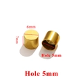 Golden stainless steel cord end caps 6mm outer diameter for DIY jewelry making - Inner 5mm / Gold
