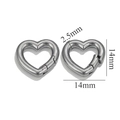 Anneaux mousquetons en forme de cœur argentés pour bricolage, taille 14mm et épaisseur 2,5mm - Cœur 14mm / Acier