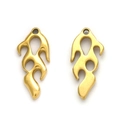 Pendentifs flamme dorés en acier inoxydable 304 pour la création de bijoux DIY - Forme de Flamme Dorée (TP1253-02)