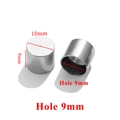 Pair of 9mm inner diameter silver stainless steel flat end caps for DIY jewelry cord - Inner 9mm / Steel