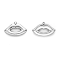 Polished 304 stainless steel lip charms in silver finish for DIY jewelry making - Silver (TP1372-01)