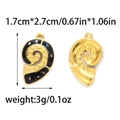 Pendaglio a chiocciola in acciaio inossidabile 304 con smalto nero e inserto conchiglia - Stile Conchiglia Nera (TP1073-02-black)