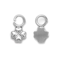 DIY 304 stainless steel four-leaf clover heart pendants with silver polished finish - Silver Four Leaf Clover (TP1328-01)